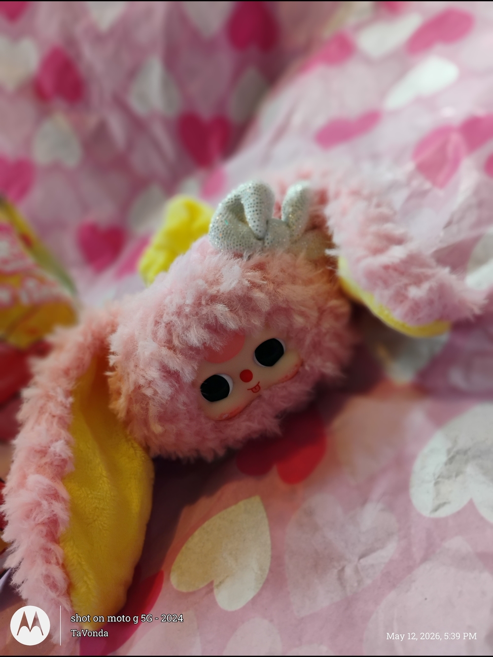 Plush Bunny Hair Ring Accessory - Pink by - Picture 3 of 3